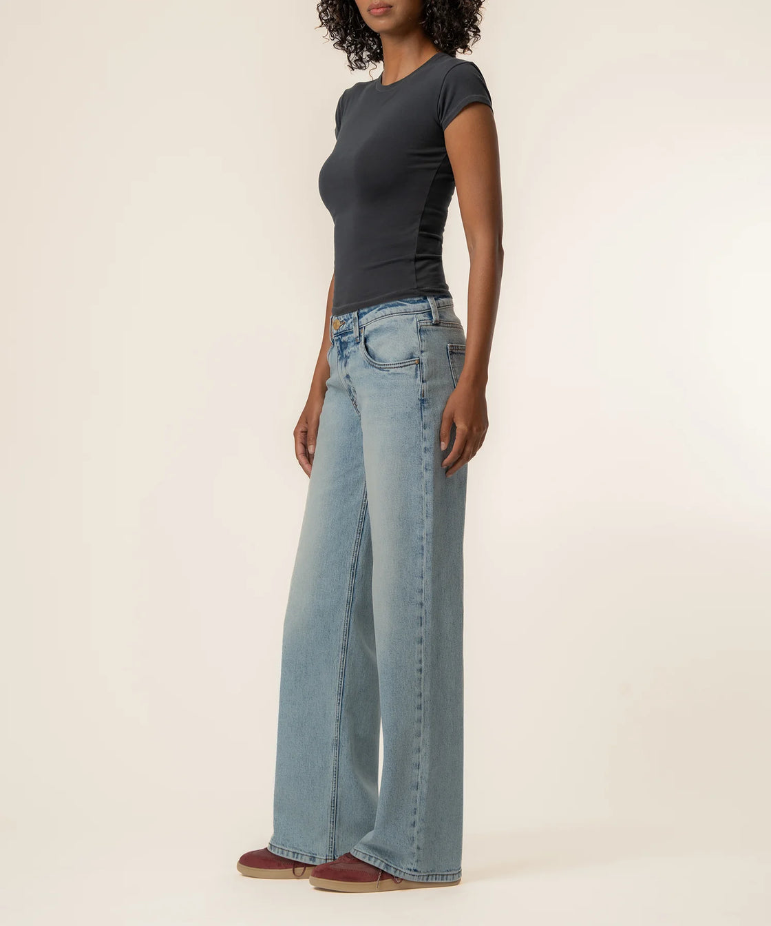 Selena Baggy Low Rise Straight Leg in Enthusiastic Wash