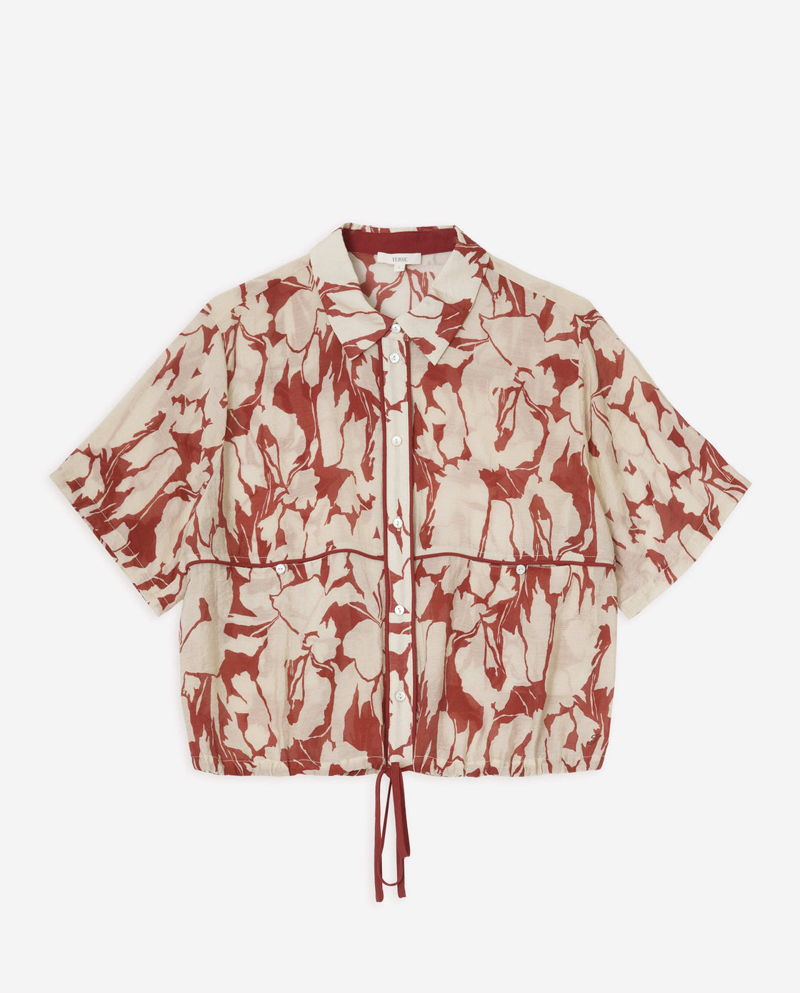 Dark Red Printed Blouse