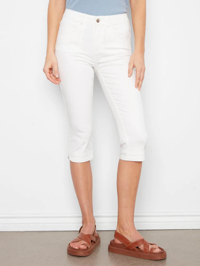 White Twill Capri
