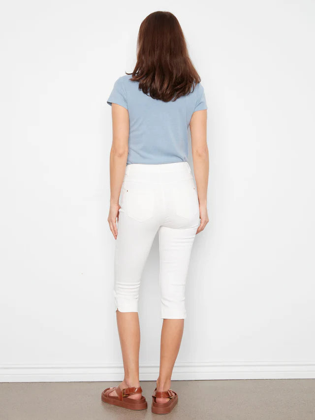 White Twill Capri