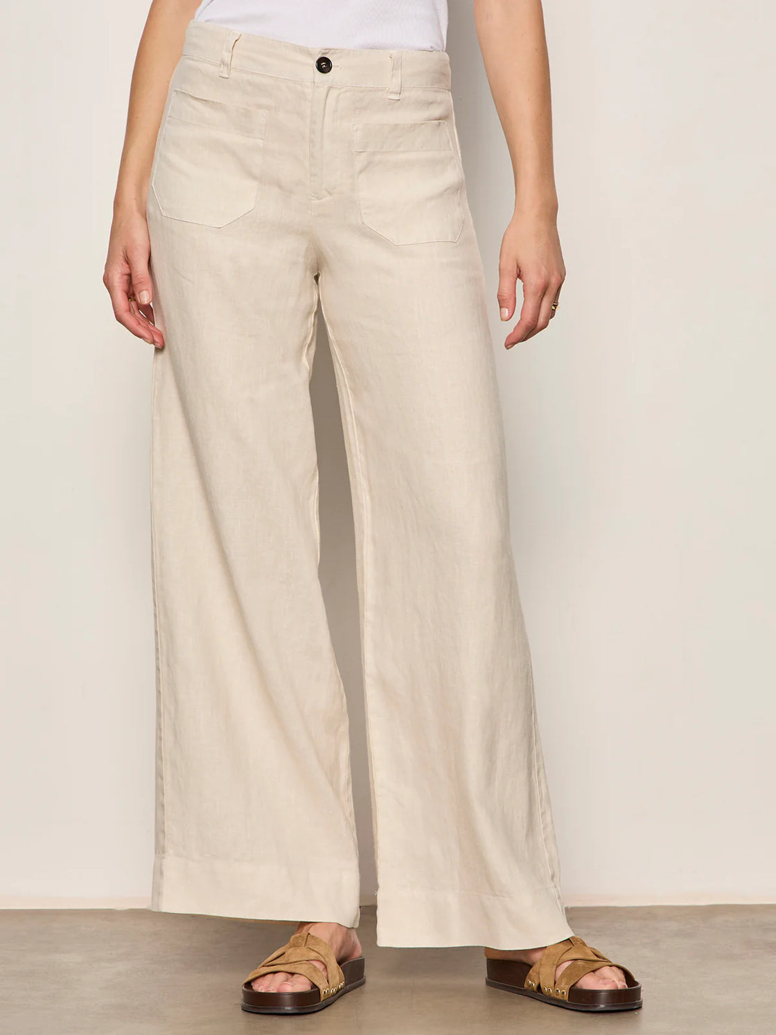 The Linen Marine Wide Leg Pant