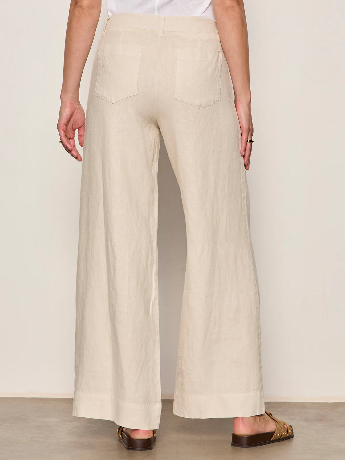 The Linen Marine Wide Leg Pant