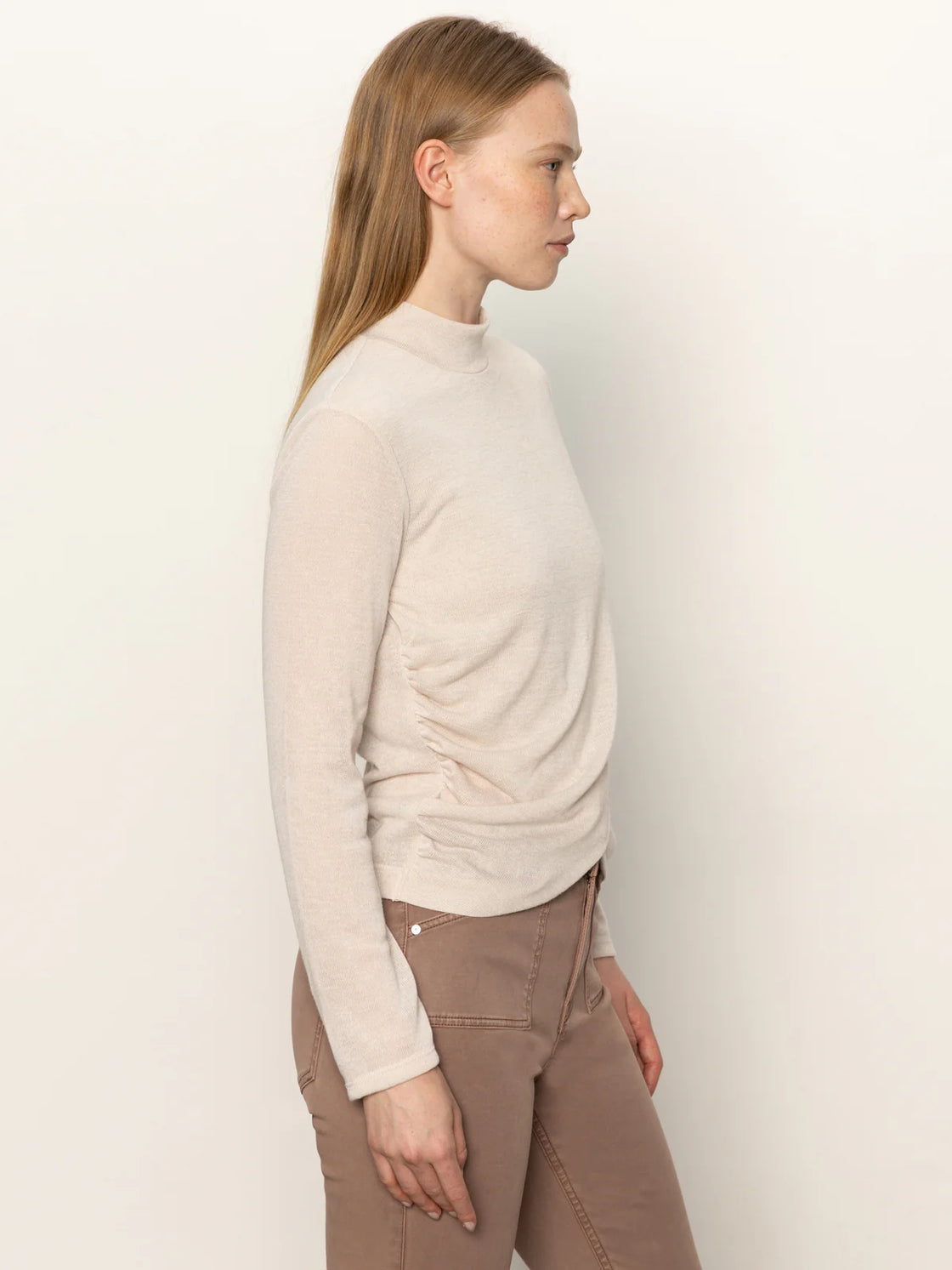 Draped Mock Neck