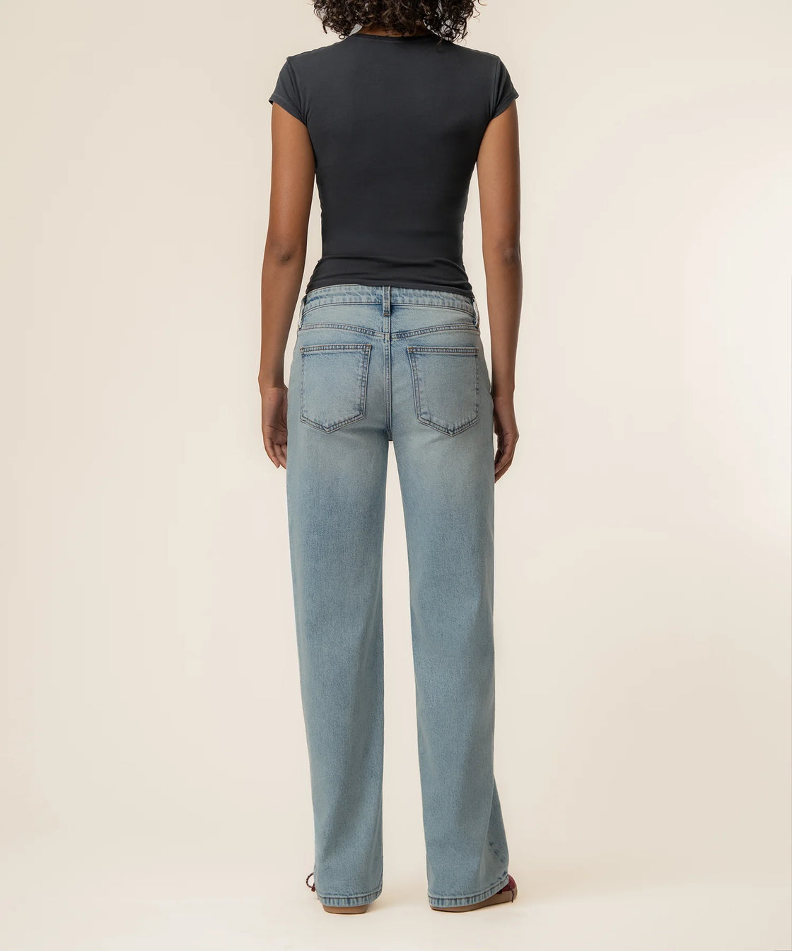 Selena Baggy Low Rise Straight Leg in Enthusiastic Wash