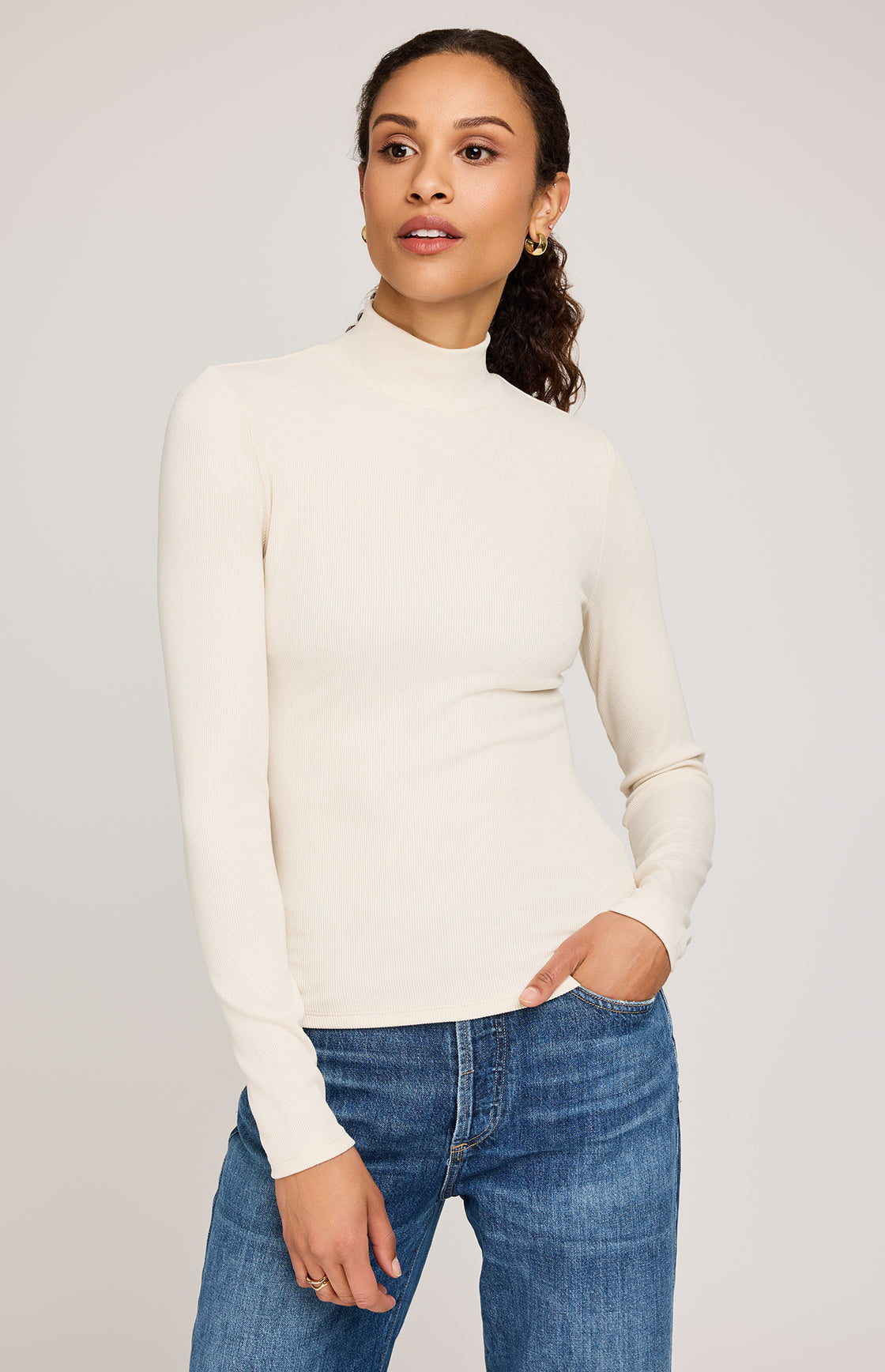 Wren Ribbed Mock Neck