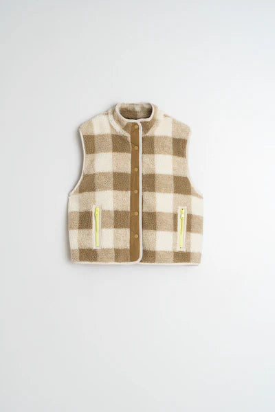 Teddy Plaid Vest