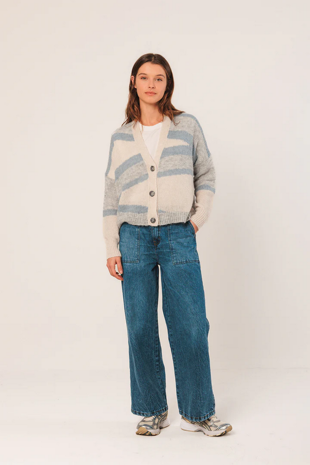 Intarsia Alpaca Cardigan