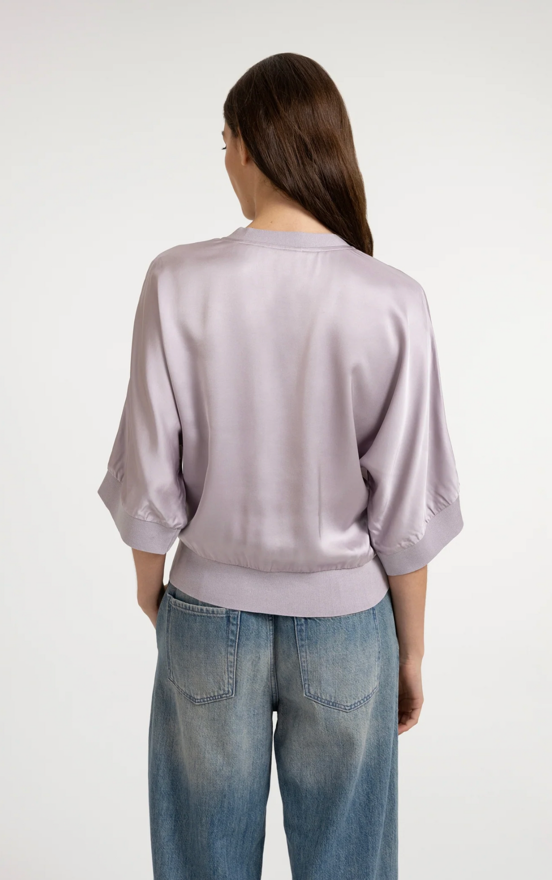 Iris Purple Satin Cardigan