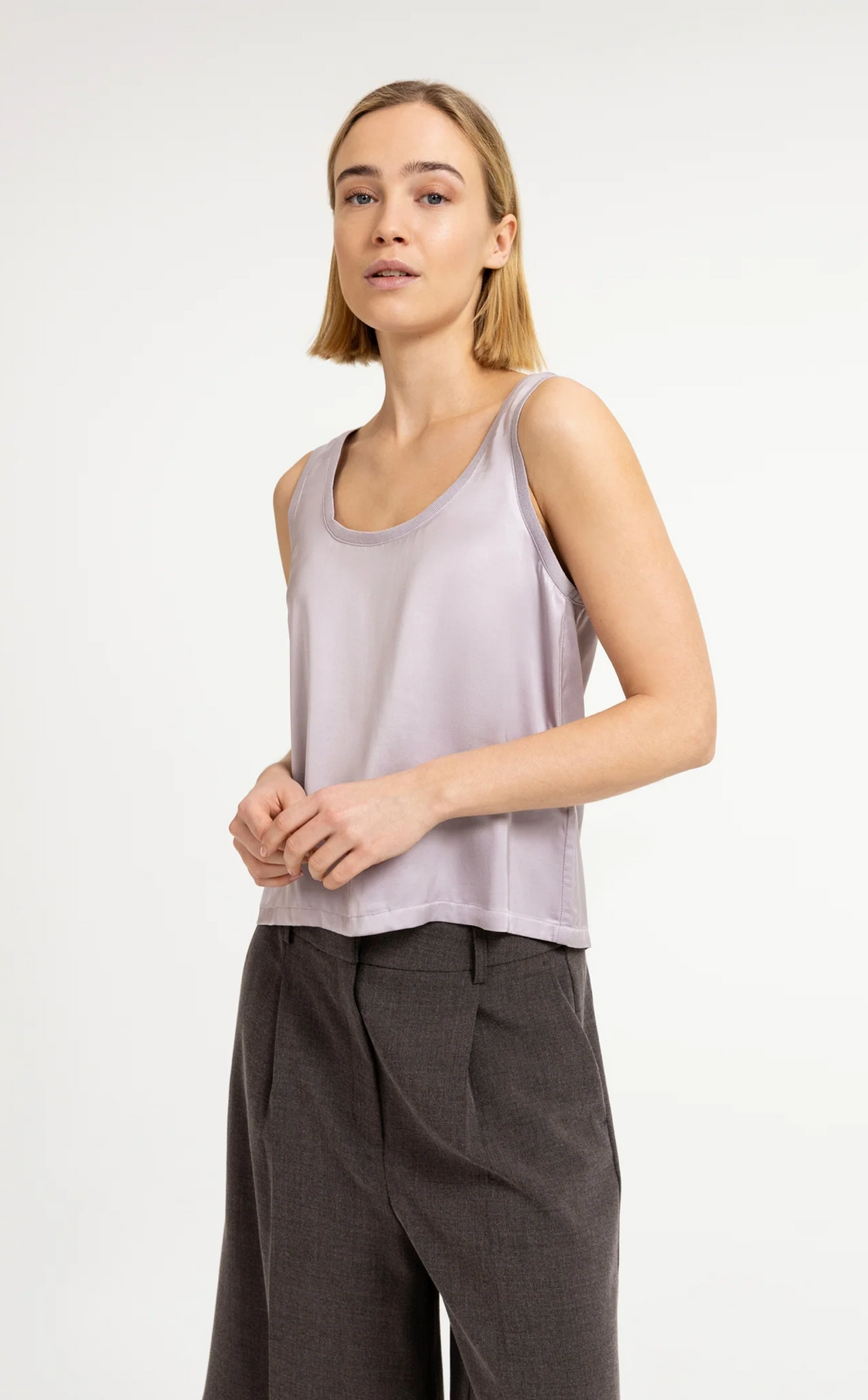 Iris Purple Satin Top
