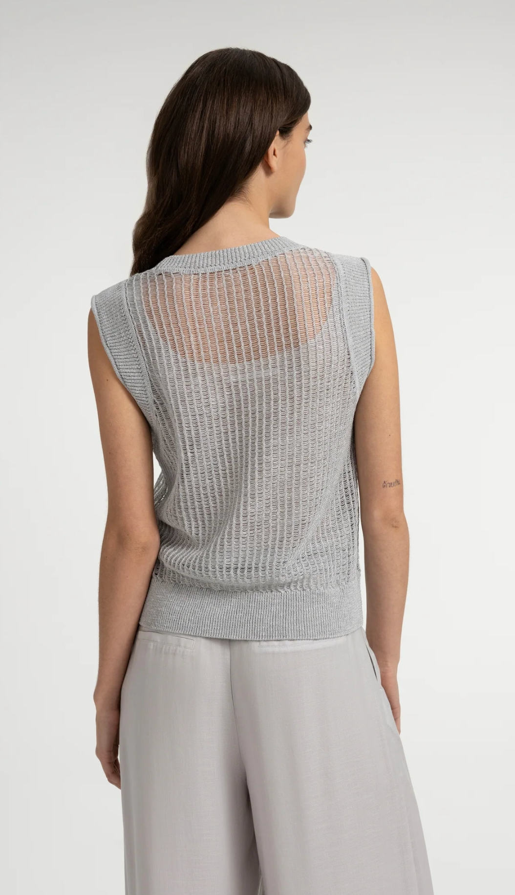 Light Grey Melange Sleeveless Sweater