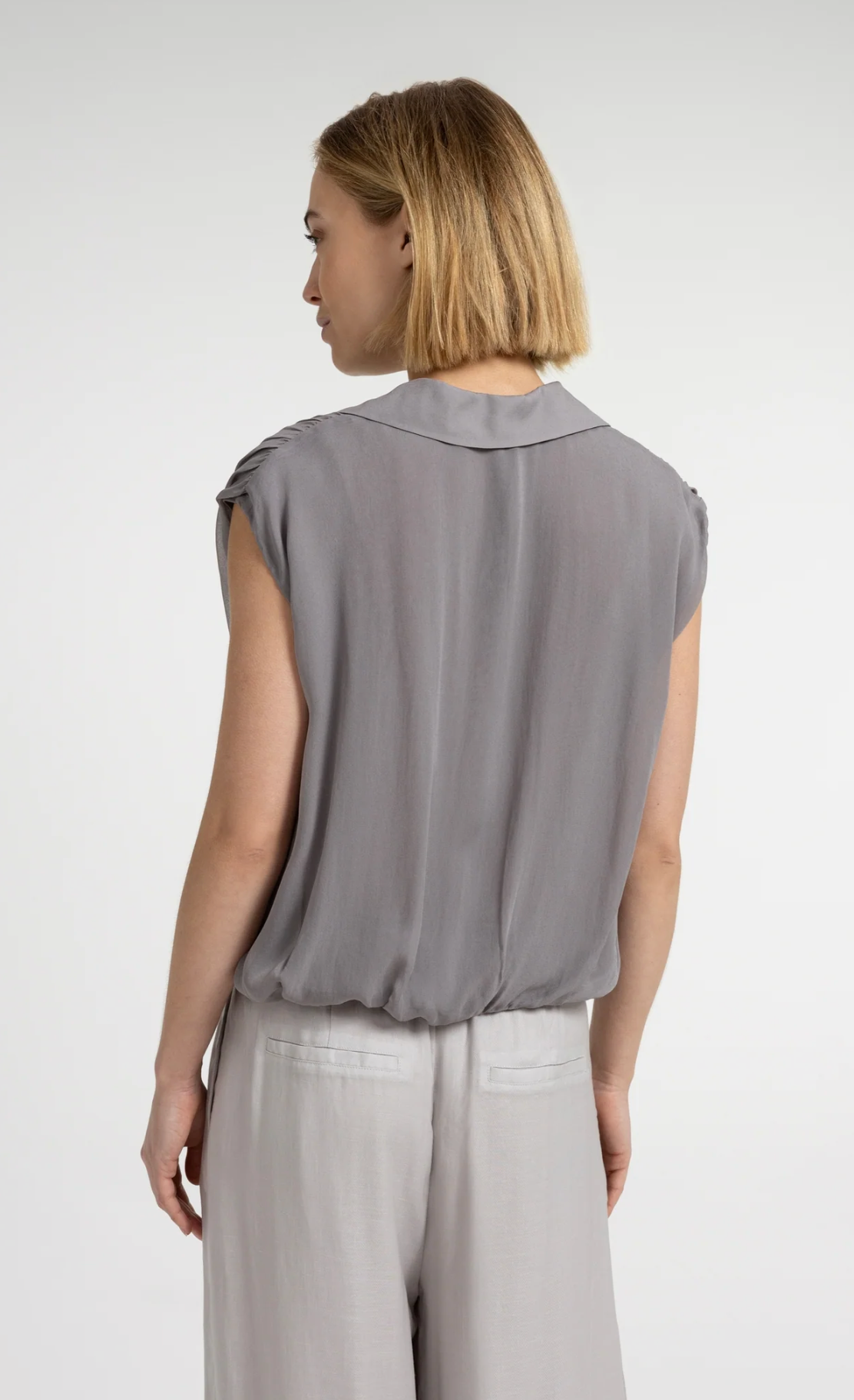 Storm Cloud Blouse with Tie
