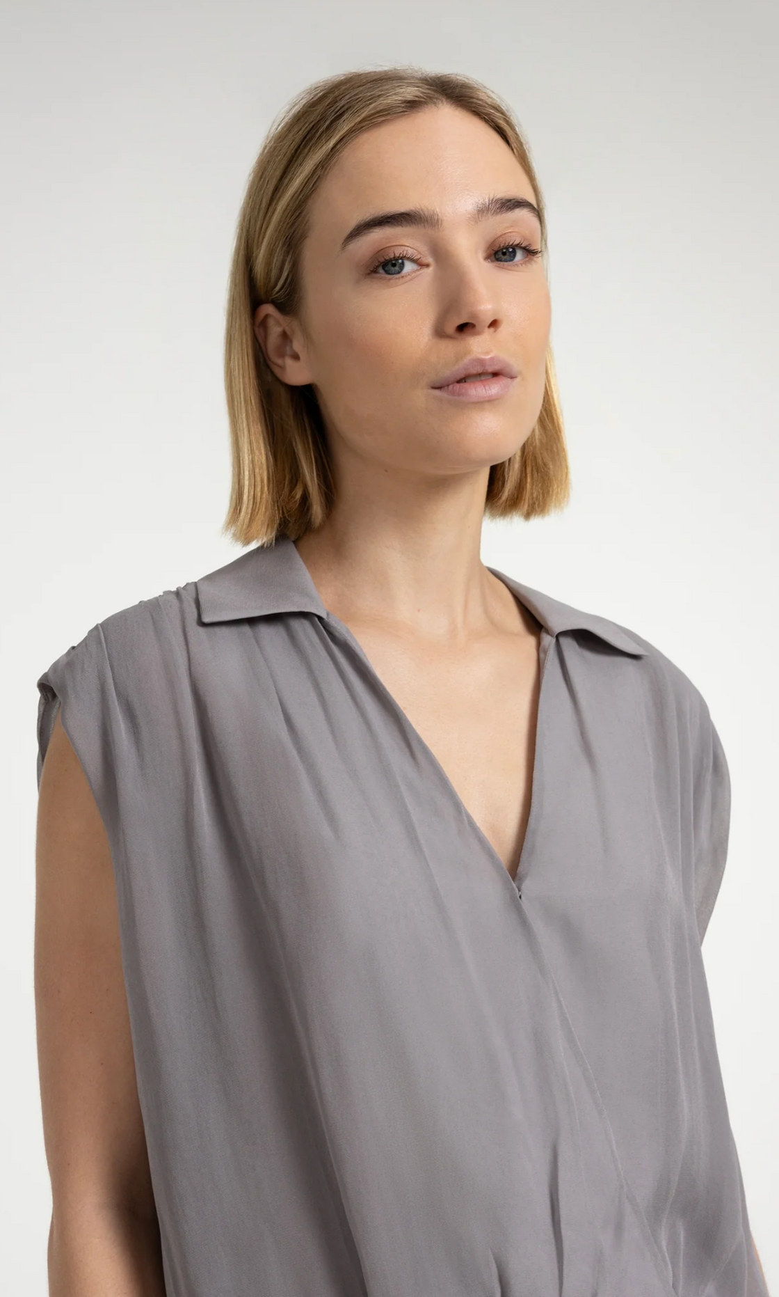 Storm Cloud Blouse with Tie
