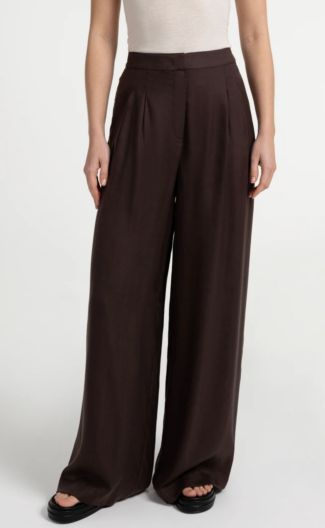 Aubergine Wide-leg Trousers