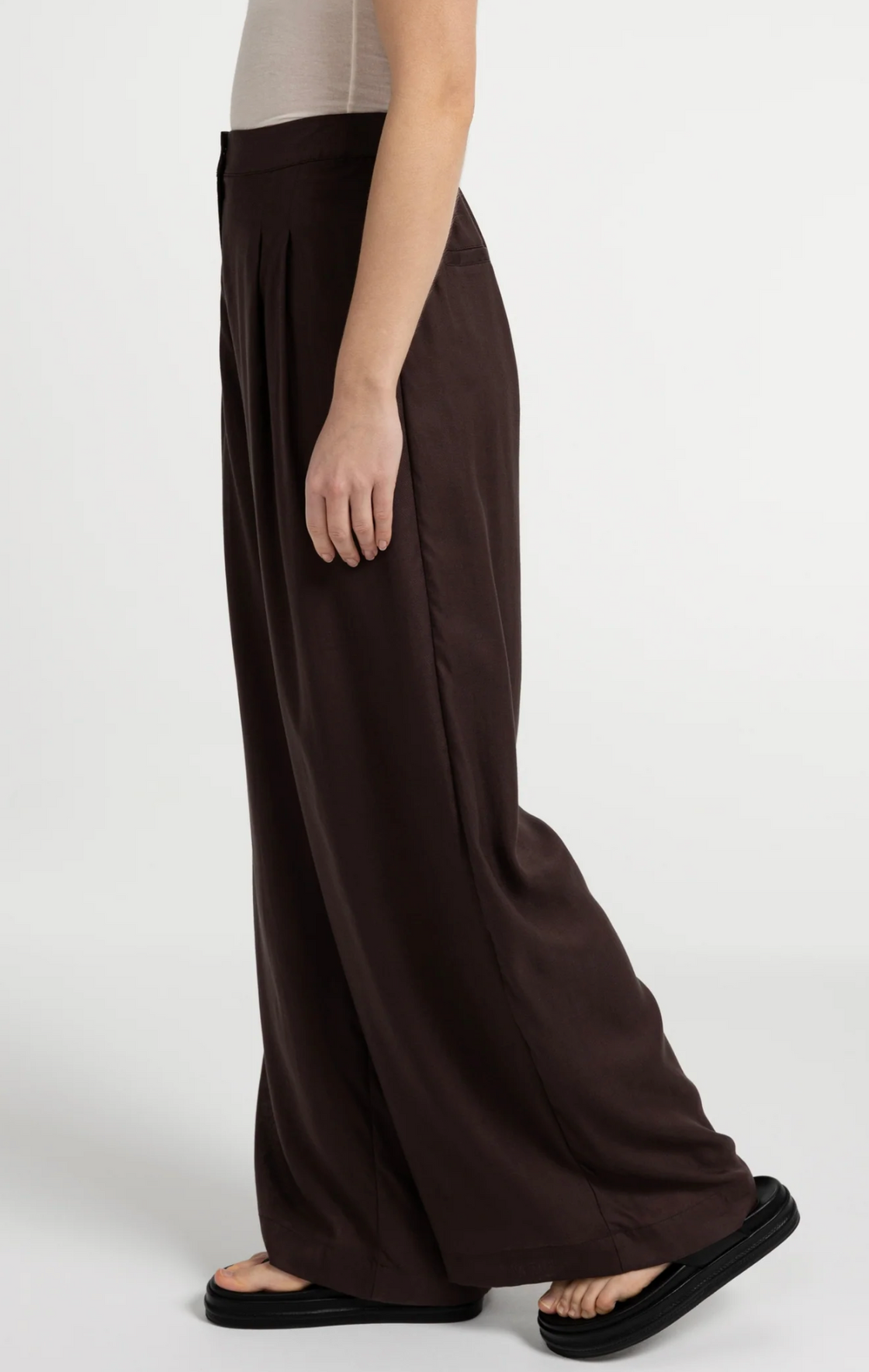 Aubergine Wide-leg Trousers