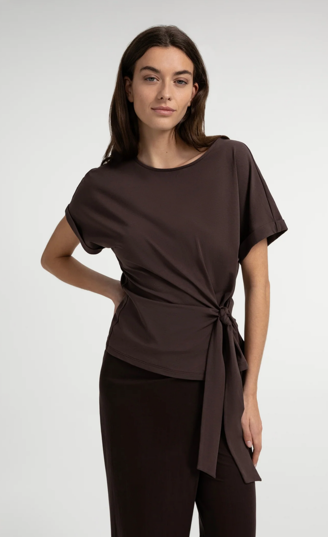Aubergine Round Neck Top