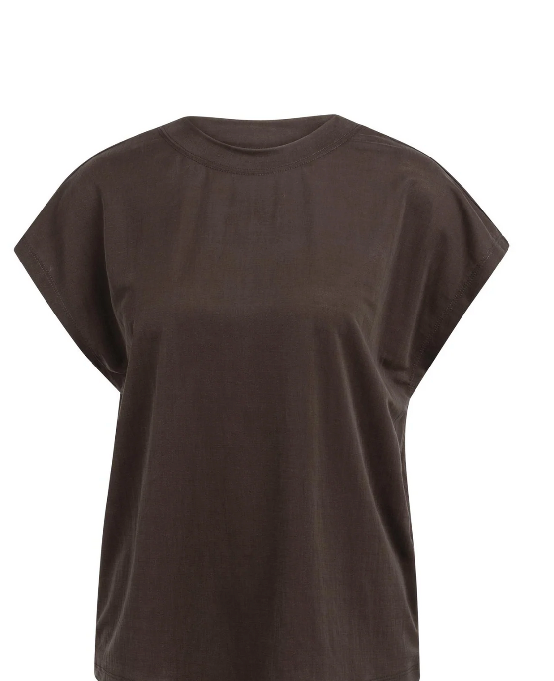 Aubergine Sleeveless top with Crew Neckline