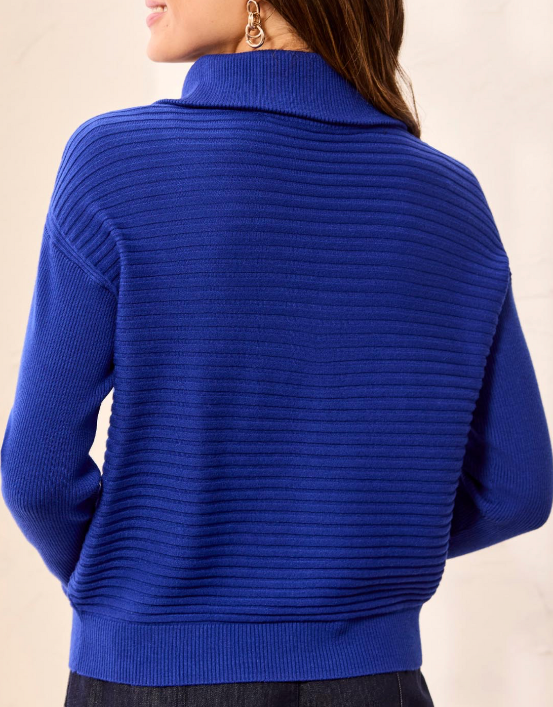 Electric Blue Zip-Up Sweater