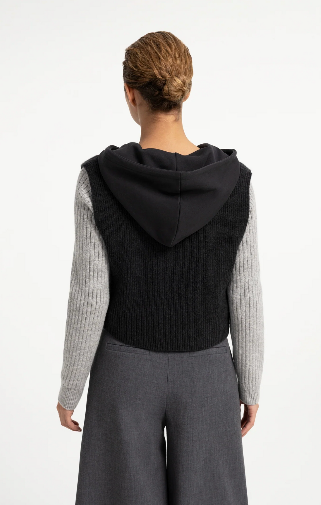 Sleeveless Sweater with Jersey Hoodie