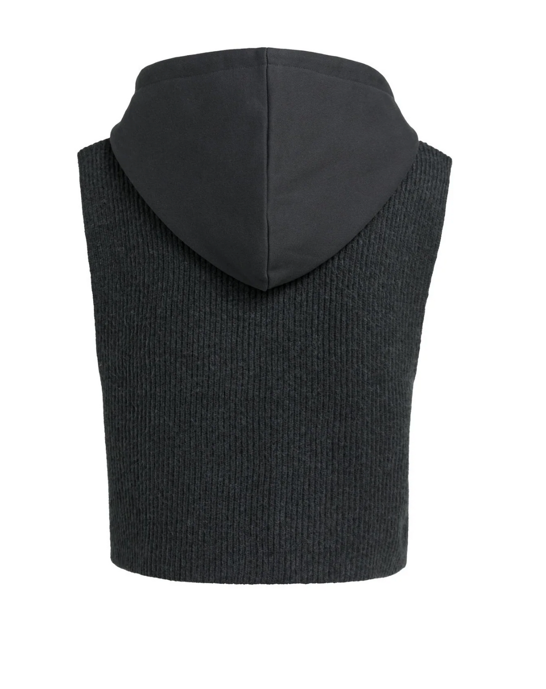 Sleeveless Sweater with Jersey Hoodie