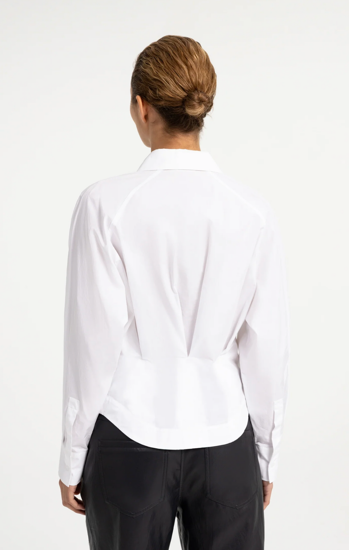 Blouse with Waist Accent and Back Pleats
