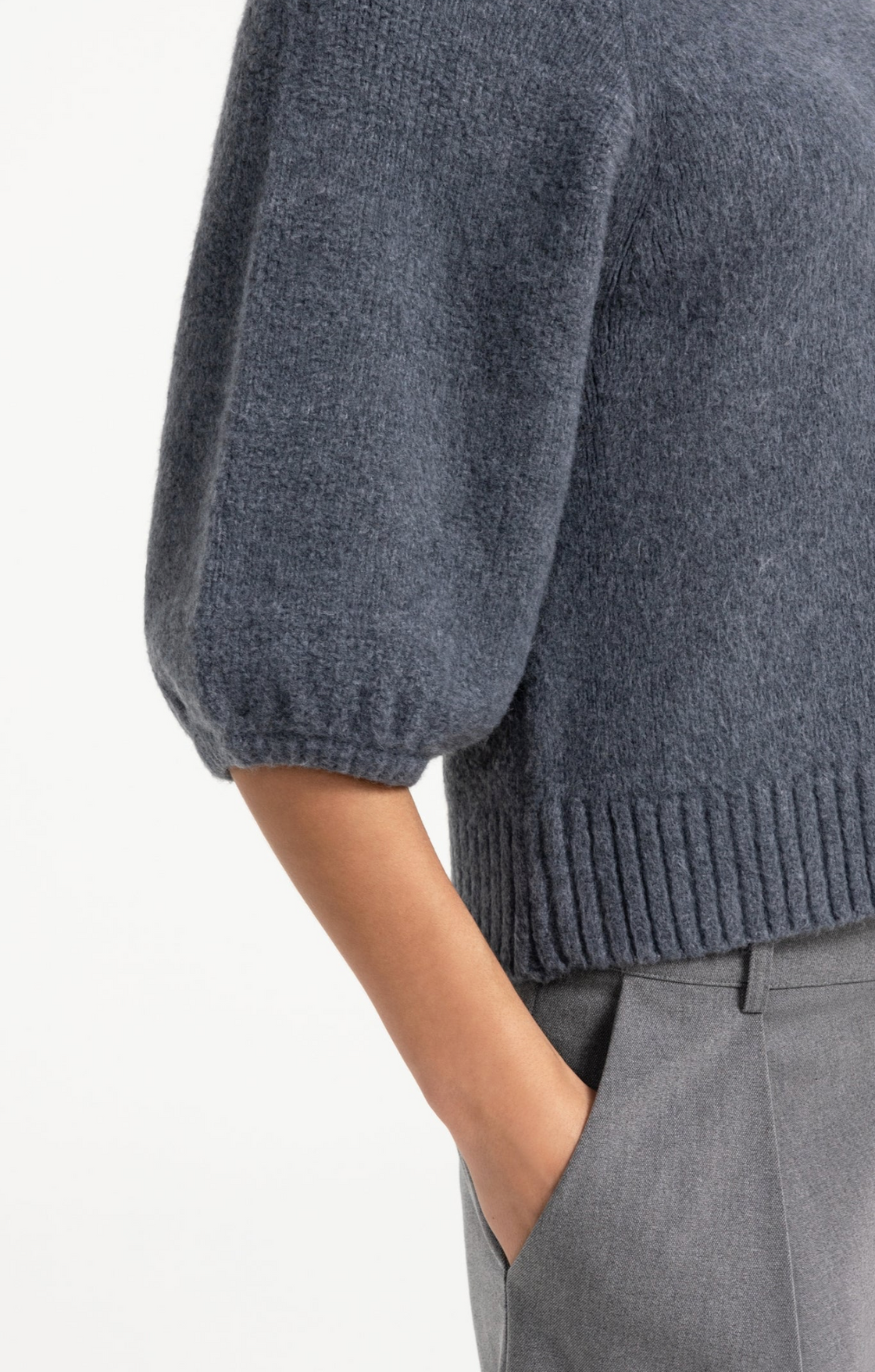 Sweater with Textured Sleeve Arctic Seal