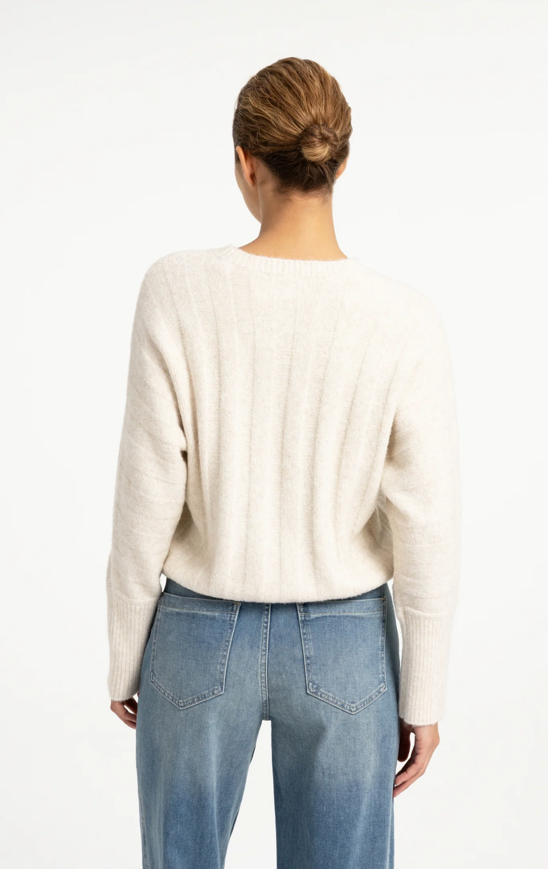 Rib Batwing Sweater with Cord