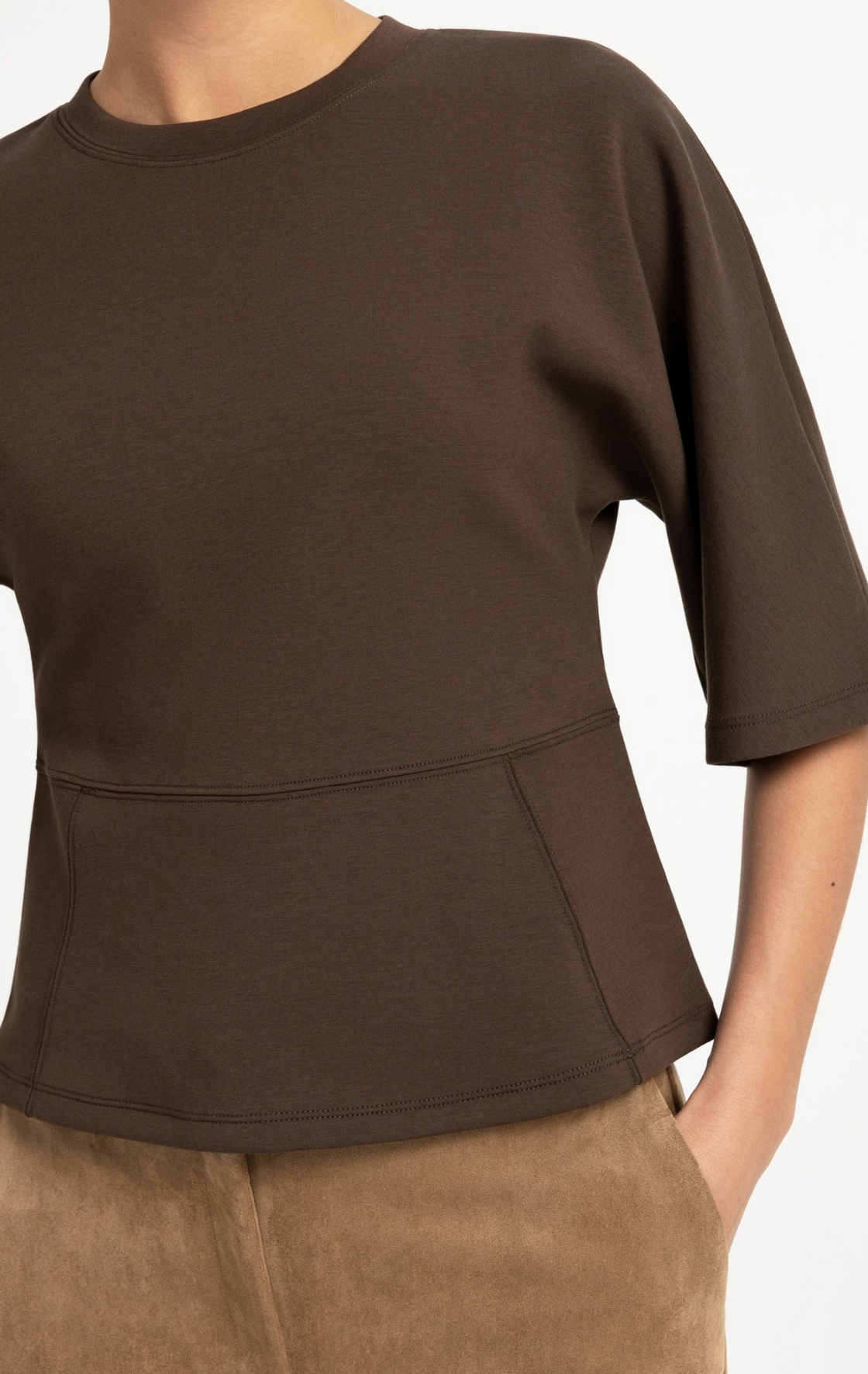 Soft Jersey Top Slate Black Brown