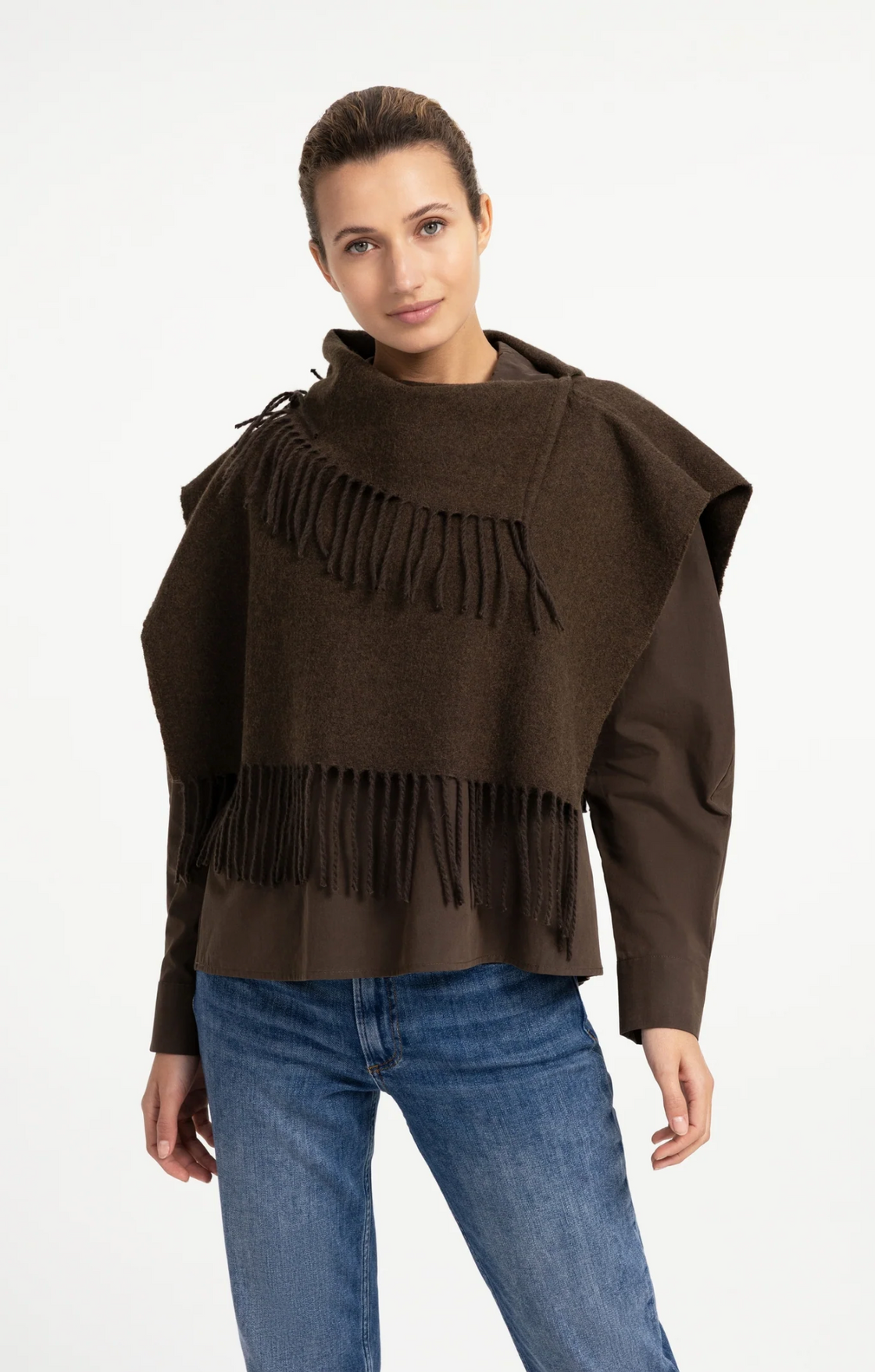 Scarf Wrap with Twisted Fringes