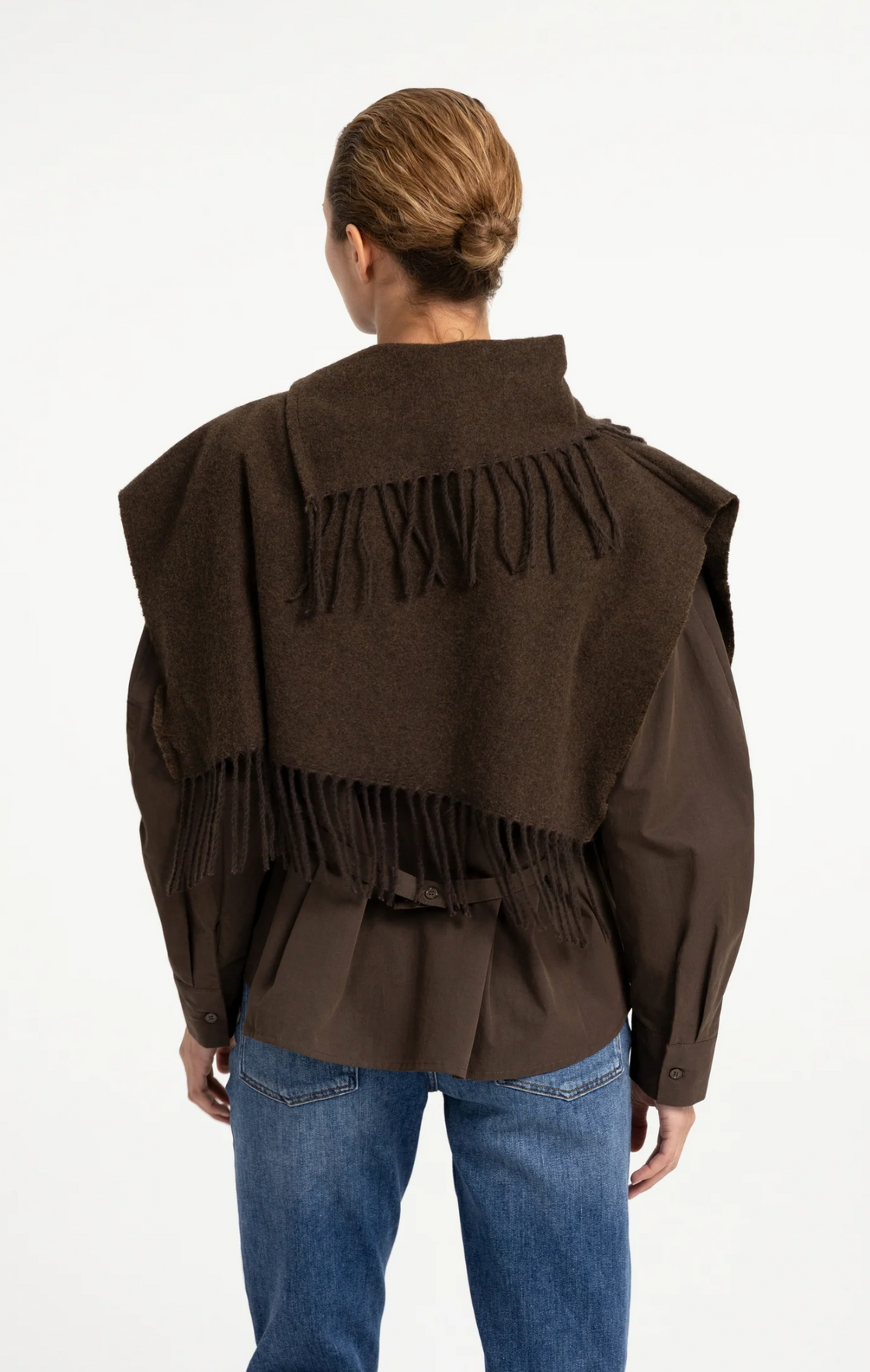 Scarf Wrap with Twisted Fringes
