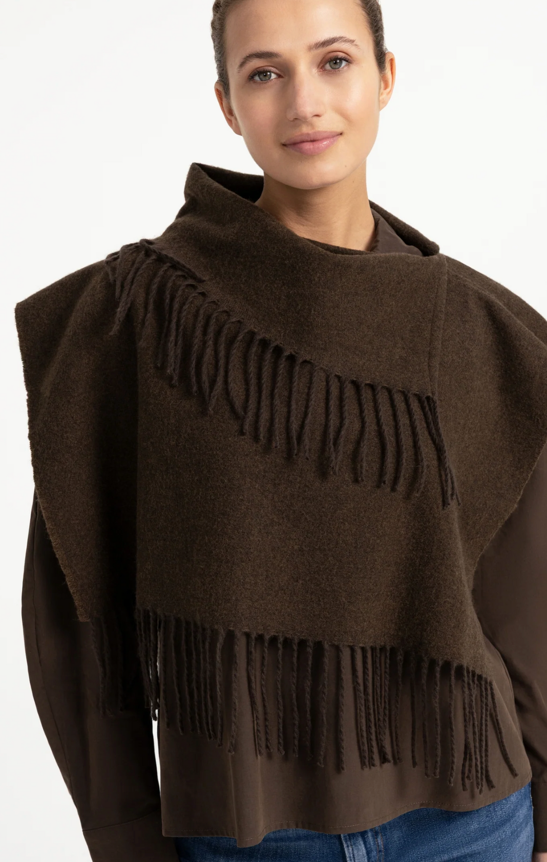 Scarf Wrap with Twisted Fringes