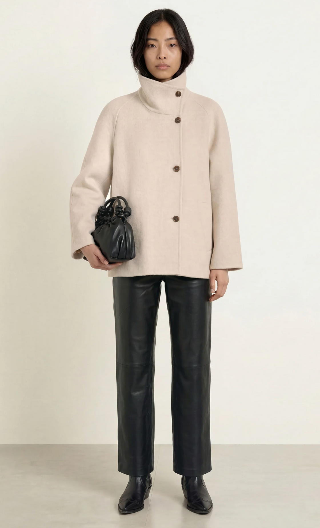 Short Handmade Coat High Neck