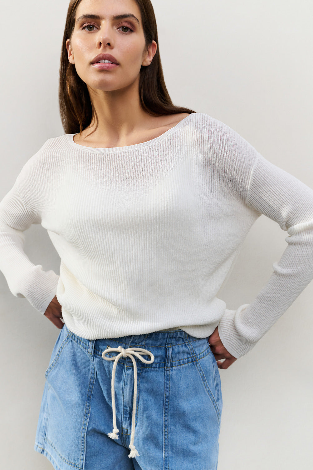 Fine Rib Knitted Sweater