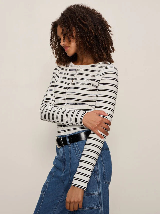 Button Front Rib Top