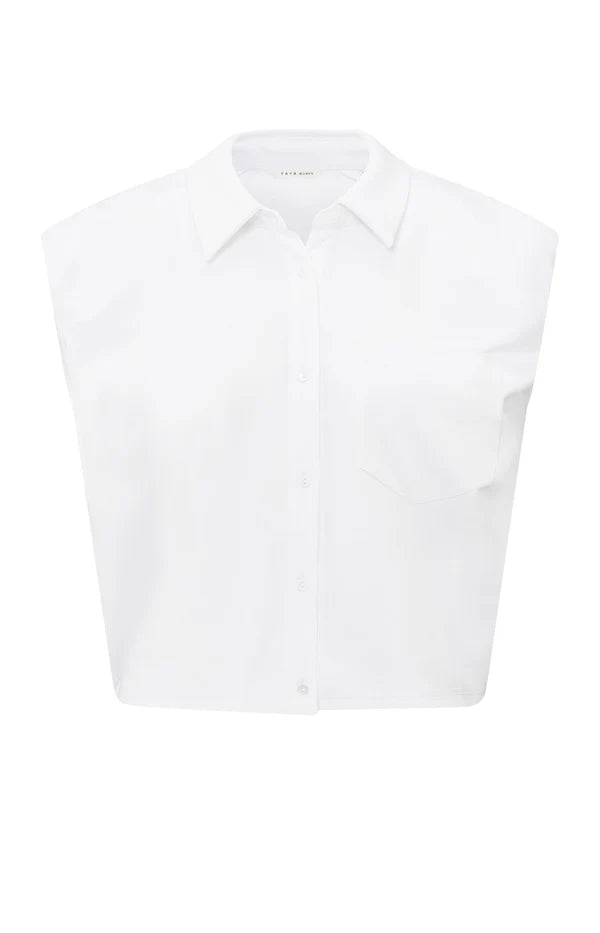 Jersey Button Down Blouse