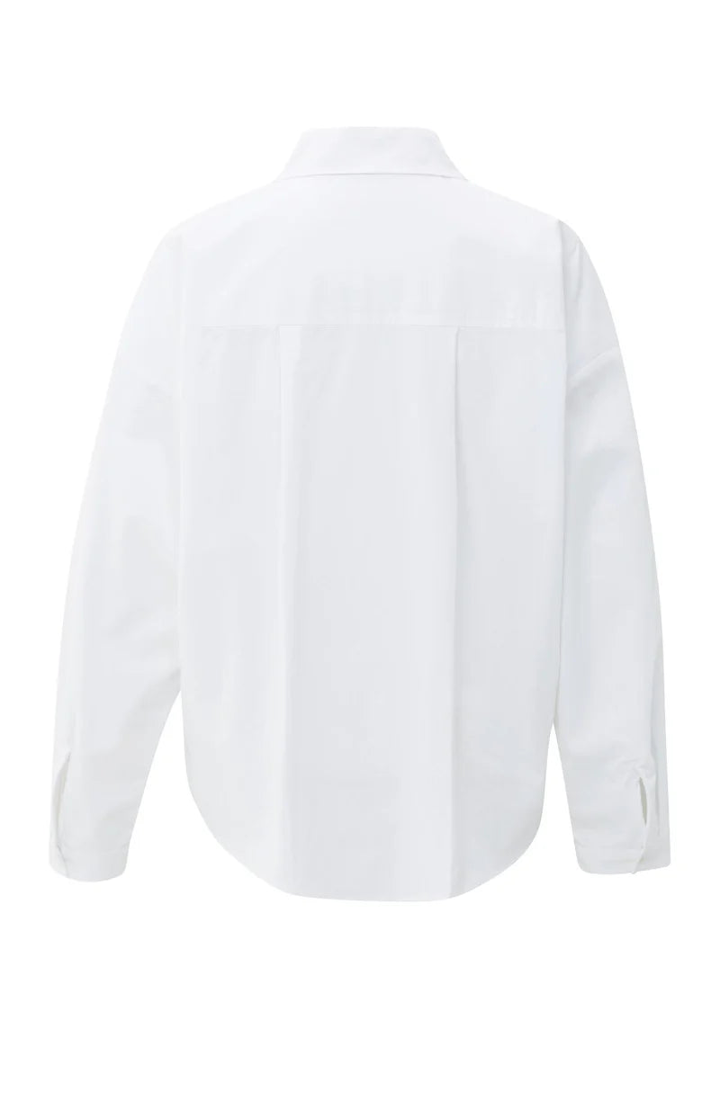 Poplin Blouse with Front Pleat