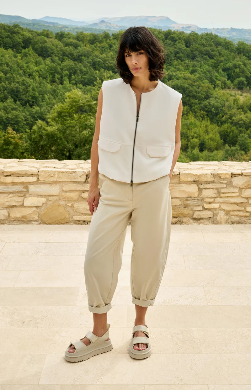 Woven Vest with Balloon Hem