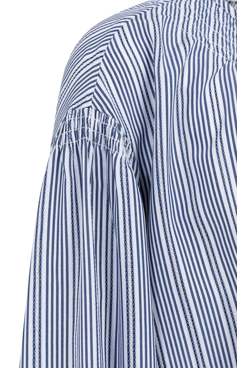 Stripped Blouse with Shirring