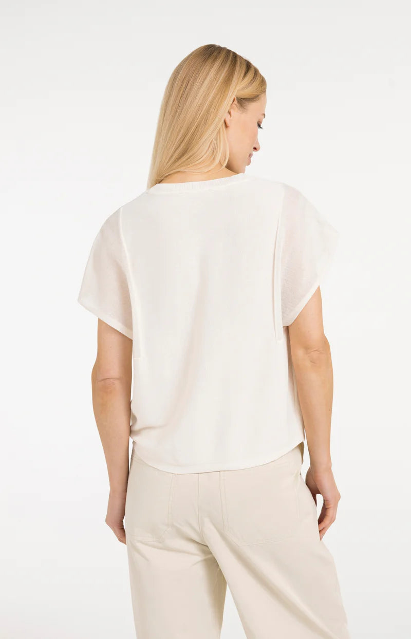 Cream Knit Transparent Sleeve