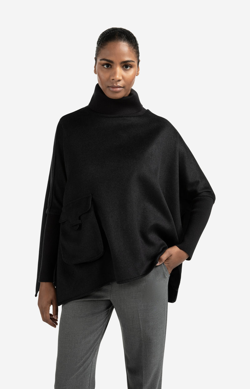 Wool Mix Poncho